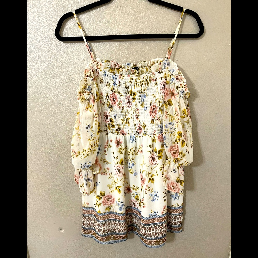 Salo La Fille floral off the shoulder top